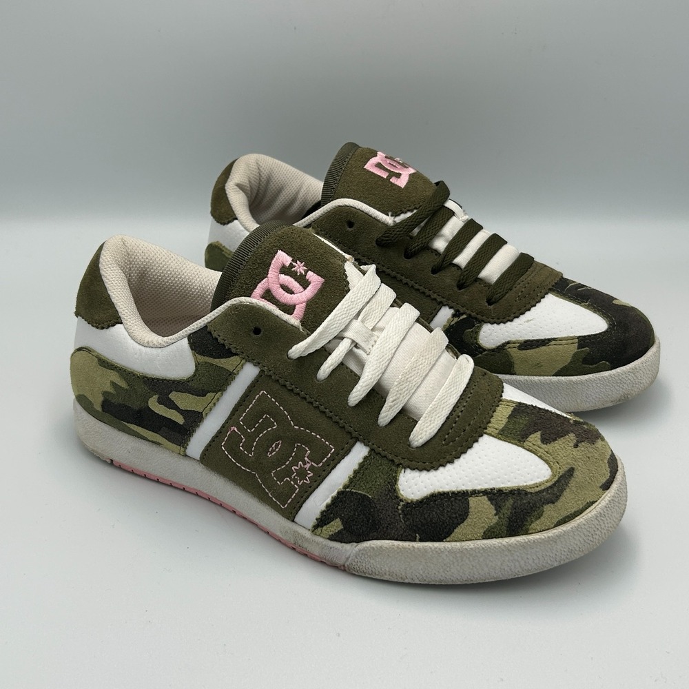 DC Skate Shoes Manteca Sneakers Womens 8 Green Pink Camo Poser Betty Mall Grab